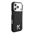 Karl Lagerfeld Karl Lagerfeld iPhone 18 Pro Max/iPhone 17 Pro Max Hartschalenhülle MagSafe SW Genarbtes PU Geprägter Ring Kameo-Logo - Schwarz