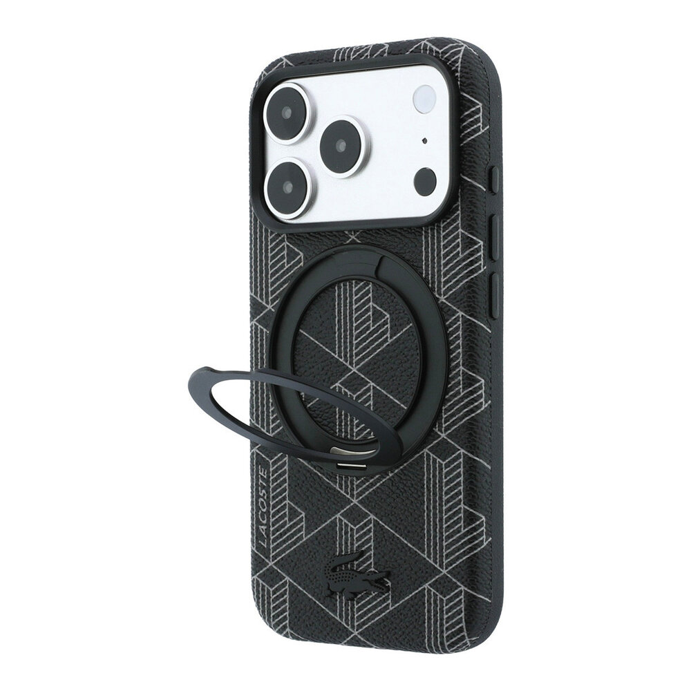 Lacoste Lacoste iPhone 18 Pro Max Case hard shell - MagSafe - PVC - The Blend - ring stand Black
