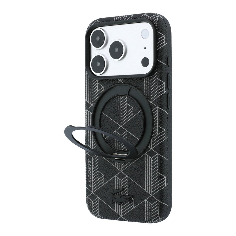 Lacoste Lacoste iPhone 18 Pro Max Coque structure rigide - MagSafe - PVC - The Blend - anneau support Noir Lacoste Lacoste iPhone 18 Pro Max Coque structure rigide - MagSafe - PVC - The Blend - anneau support Noir
