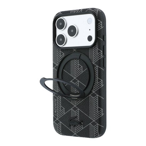 Lacoste Lacoste iPhone 18 Pro Max Coque structure rigide - MagSafe - PVC - The Blend - anneau support Noir Lacoste Lacoste iPhone 18 Pro Max Coque structure rigide - MagSafe - PVC - The Blend - anneau support Noir