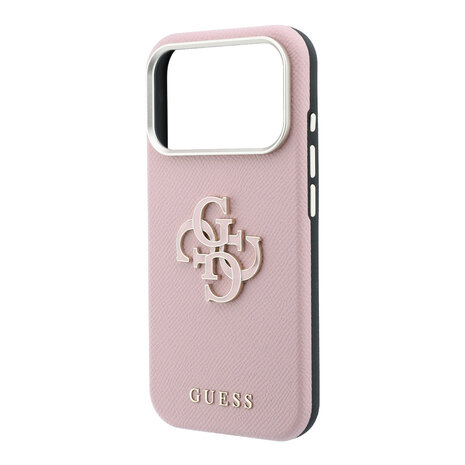 Guess Guess iPhone 18 Pro Max Hoesje harde behuizing - SW - generfd PU - groot logo van hars Roze Guess Guess iPhone 18 Pro Max Hoesje harde behuizing - SW - generfd PU - groot logo van hars Roze