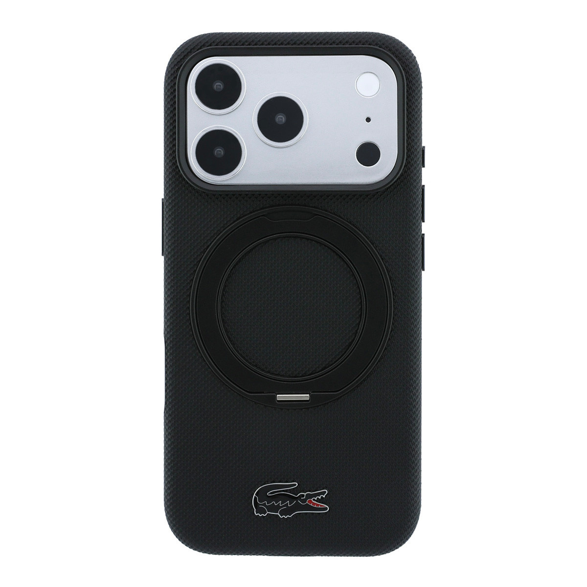 Lacoste Lacoste iPhone 18 Pro Max Hoesje harde behuizing - MagSafe - PVC - Petit Pique - ringstandaard Zwart, foto 3 van 6
