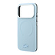Lacoste Lacoste iPhone 18 Pro Coque structure rigide - MagSafe - PVC - Petit Pique - relief Bleu clair