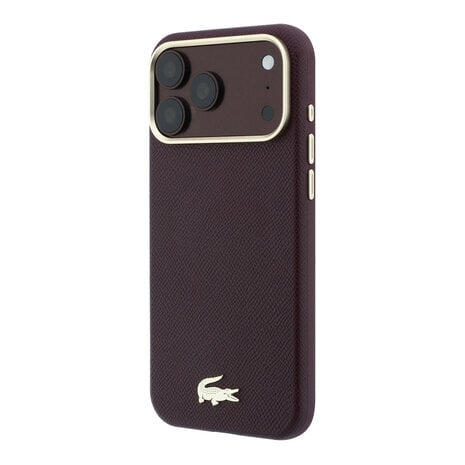 Lacoste Lacoste iPhone 18 Pro Max Hoesje harde behuizing - MagSafe - PVC - Champs Elysees - reliëf Bordeauxrood