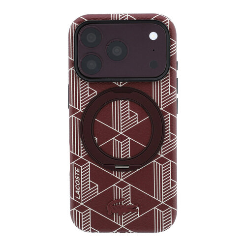 Lacoste Lacoste iPhone 18 Pro/iPhone 17 Pro Hartschalenhülle MagSafe PVC The Blend Ringständer - Bordeaux