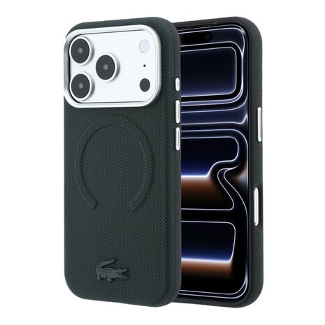 Lacoste Lacoste iPhone 18 Pro Max Hoesje harde behuizing - MagSafe - PVC - Petit Pique - reliëf Sinople