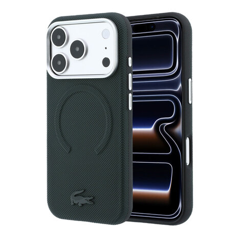 Lacoste Lacoste iPhone 18 Pro Max Hülle Hartschale - MagSafe - PVC - Petit Pique - Prägung Sinople Lacoste Lacoste iPhone 18 Pro Max Hülle Hartschale - MagSafe - PVC - Petit Pique - Prägung Sinople