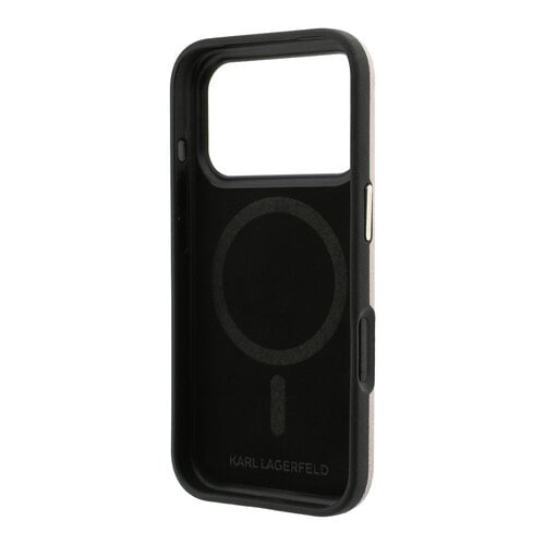 Karl Lagerfeld Karl Lagerfeld iPhone 18 Pro Max/iPhone 17 Pro Max Hardcasehoesje MagSafe SW Generfd PU Handtekeninglogo van hars - Roze