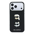 Karl Lagerfeld Karl Lagerfeld iPhone 18 Pro Max/iPhone 17 Pro Max Hartschalenhülle SW PU Saffiano Karl und Choupette Kopf-Anstecker Logo - Schwarz