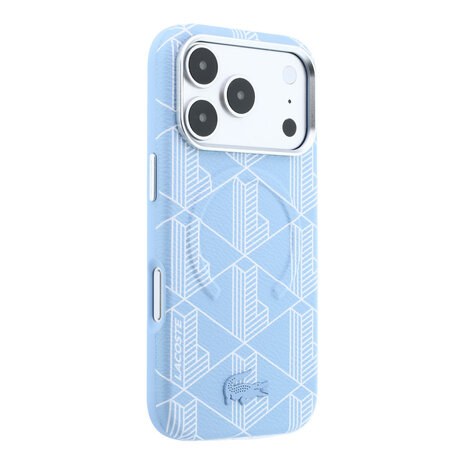 Lacoste Lacoste iPhone 18 Pro Max Coque structure rigide - MagSafe - PVC - The Blend - relief Bleu clair Lacoste Lacoste iPhone 18 Pro Max Coque structure rigide - MagSafe - PVC - The Blend - relief Bleu clair