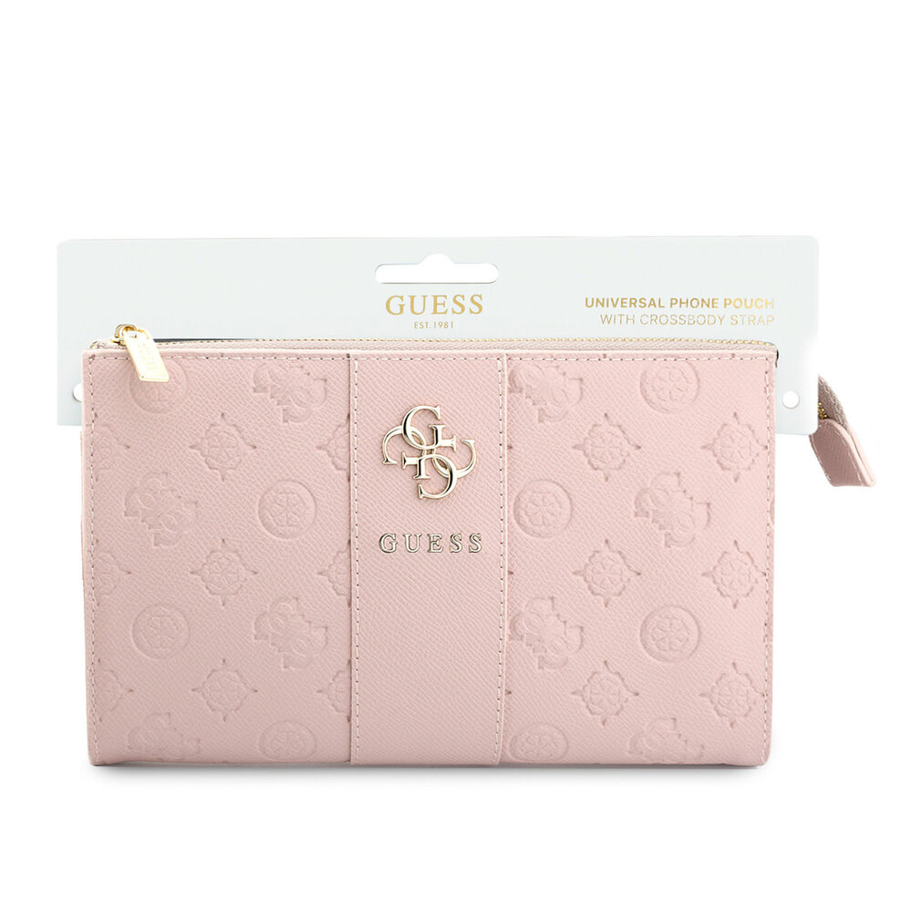 Guess Guess Telefoontas Peony - PU - 4G-logo - klassiek logo - streeppatroon Roze Guess Guess Telefoontas Peony - PU - 4G-logo - klassiek logo - streeppatroon Roze