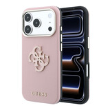 Guess Guess iPhone 18 Pro Hoesje harde behuizing - SW - generfd PU - groot logo van hars Roze