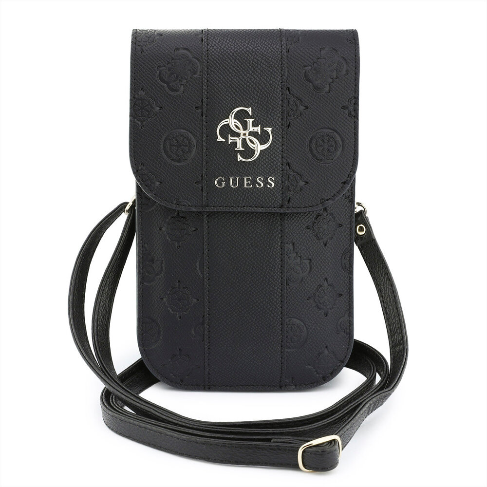 Guess Guess Telefoontas Peony - PU - 4G-logo - klassiek logo - streeppatroon - draagriem Zwart Guess Guess Telefoontas Peony - PU - 4G-logo - klassiek logo - streeppatroon - draagriem Zwart
