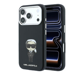 Karl Lagerfeld Karl iPhone 18 Pro Max Hoesje harde behuizing - MagSafe - SW - glad PU - Ikonik Sketch Zwart