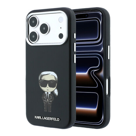 Karl Lagerfeld Karl iPhone 18 Pro Max Hoesje harde behuizing - MagSafe - SW - glad PU - Ikonik Sketch Zwart