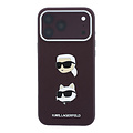 Karl Lagerfeld Karl Lagerfeld iPhone 18 Pro Max/iPhone 17 Pro Max Hartschalenhülle SW PU Saffiano Karl und Choupette Kopf-Anstecker Logo - Bordeaux