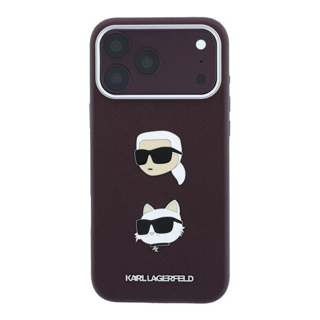 Karl Lagerfeld Karl iPhone 18 Pro Max Hoesje harde behuizing - SW - PU - Saffiano - K&C Heads-pins - logo Bordeauxrood Karl Lagerfeld Karl iPhone 18 Pro Max Hoesje harde behuizing - SW - PU - Saffiano - K&C Heads-pins - logo Bordeauxrood