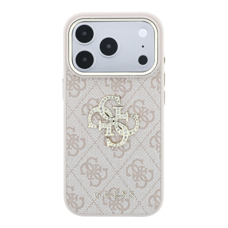 Guess Guess iPhone 18 Pro Hoesje harde behuizing - 4G - PU - groot strasslogo Roze Guess Guess iPhone 18 Pro Hoesje harde behuizing - 4G - PU - groot strasslogo Roze