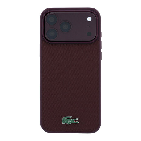 Lacoste Lacoste iPhone 18 Pro Max Hülle Hartschale - MagSafe - Petit Pique - PVC - lackiertes Logo Bordeauxrot Lacoste Lacoste iPhone 18 Pro Max Hülle Hartschale - MagSafe - Petit Pique - PVC - lackiertes Logo Bordeauxrot