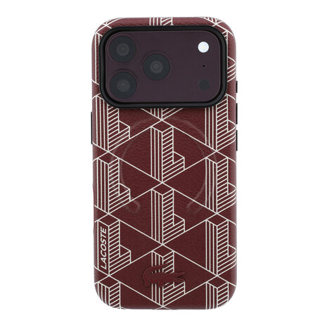 Lacoste Lacoste iPhone 18 Pro Hoesje harde behuizing - MagSafe - PVC - The Blend - reliëf Bordeauxrood Lacoste Lacoste iPhone 18 Pro Hoesje harde behuizing - MagSafe - PVC - The Blend - reliëf Bordeauxrood