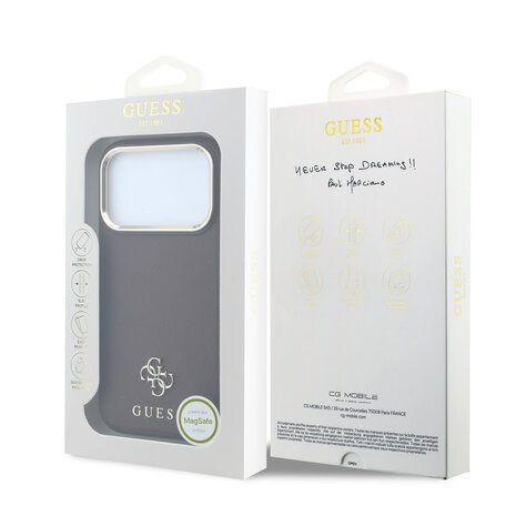Guess Guess iPhone 18 Pro Hülle Hartschale - MagSafe - Saffiano - kleines 4G - Classic Bordeauxrot Guess Guess iPhone 18 Pro Hülle Hartschale - MagSafe - Saffiano - kleines 4G - Classic Bordeauxrot