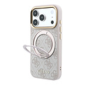 Guess Guess iPhone 18 Pro Max/iPhone 17 Pro Max Hartschalenhülle MagSafe PU 4G 360° Ringständer Klassisches Logo - Rosa