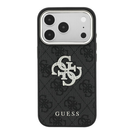 Guess Guess iPhone 18 Pro Hoesje harde behuizing - 4G - PU - groot strasslogo Zwart