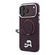 Karl Lagerfeld Karl iPhone 18 Pro Coque structure rigide - MagSafe - PU - anneau support à 360 degrés - insigne KC Heads Bordeaux
