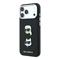 Karl Lagerfeld Karl Lagerfeld iPhone 18 Pro Max/iPhone 17 Pro Max Hartschalenhülle SW PU Saffiano Karl und Choupette Kopf-Anstecker Logo - Schwarz