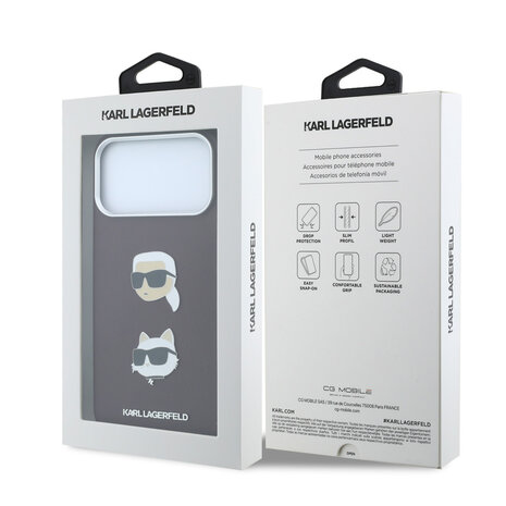 Karl Lagerfeld Karl iPhone 18 Pro Max Hoesje harde behuizing - SW - PU - Saffiano - K&C Heads-pins - logo Bordeauxrood Karl Lagerfeld Karl iPhone 18 Pro Max Hoesje harde behuizing - SW - PU - Saffiano - K&C Heads-pins - logo Bordeauxrood