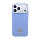 Guess Guess iPhone 18 Pro Max Hülle Hartschale - MagSafe - SW - genarbtes PU - rundes Strasslogo Hellblau