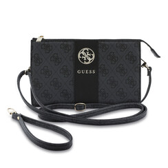 Guess Handytasche 4G - PU - rundes 4G-Logo - klassisches Logo - Streifenmuster Schwarz