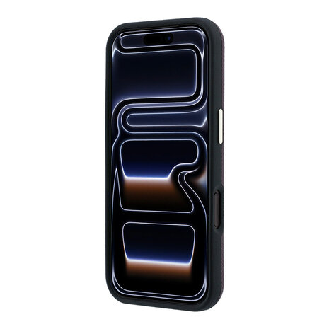 Guess Guess iPhone 18 Pro Max Hoesje harde behuizing - MagSafe - SW - generfd PU - rond strasslogo Bordeauxrood Guess Guess iPhone 18 Pro Max Hoesje harde behuizing - MagSafe - SW - generfd PU - rond strasslogo Bordeauxrood