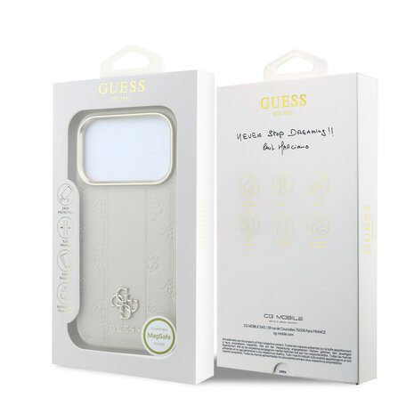 Guess Guess iPhone 18 Pro Max Hoesje harde behuizing - MagSafe - Peony - HS - 4G - klein logo Beige Guess Guess iPhone 18 Pro Max Hoesje harde behuizing - MagSafe - Peony - HS - 4G - klein logo Beige