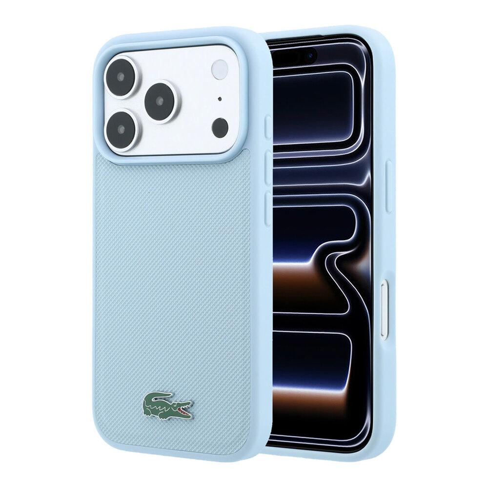 Lacoste Lacoste iPhone 18 Pro Max Hoesje harde behuizing - MagSafe - Petit Pique - PVC - gelakt logo Lichtblauw