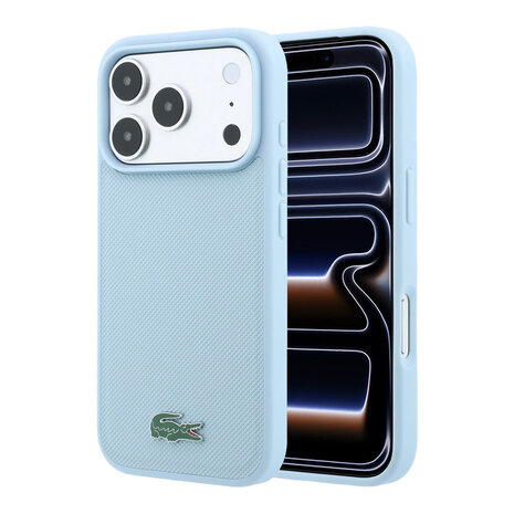 Lacoste Lacoste iPhone 18 Pro Max Hoesje harde behuizing - MagSafe - Petit Pique - PVC - gelakt logo Lichtblauw
