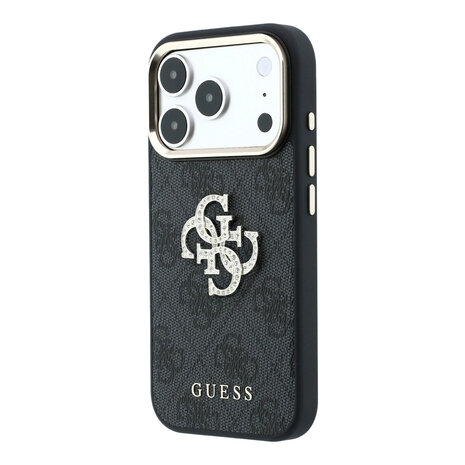 Guess Guess iPhone 18 Pro Max Hoesje harde behuizing - 4G - PU - groot strasslogo Zwart Guess Guess iPhone 18 Pro Max Hoesje harde behuizing - 4G - PU - groot strasslogo Zwart
