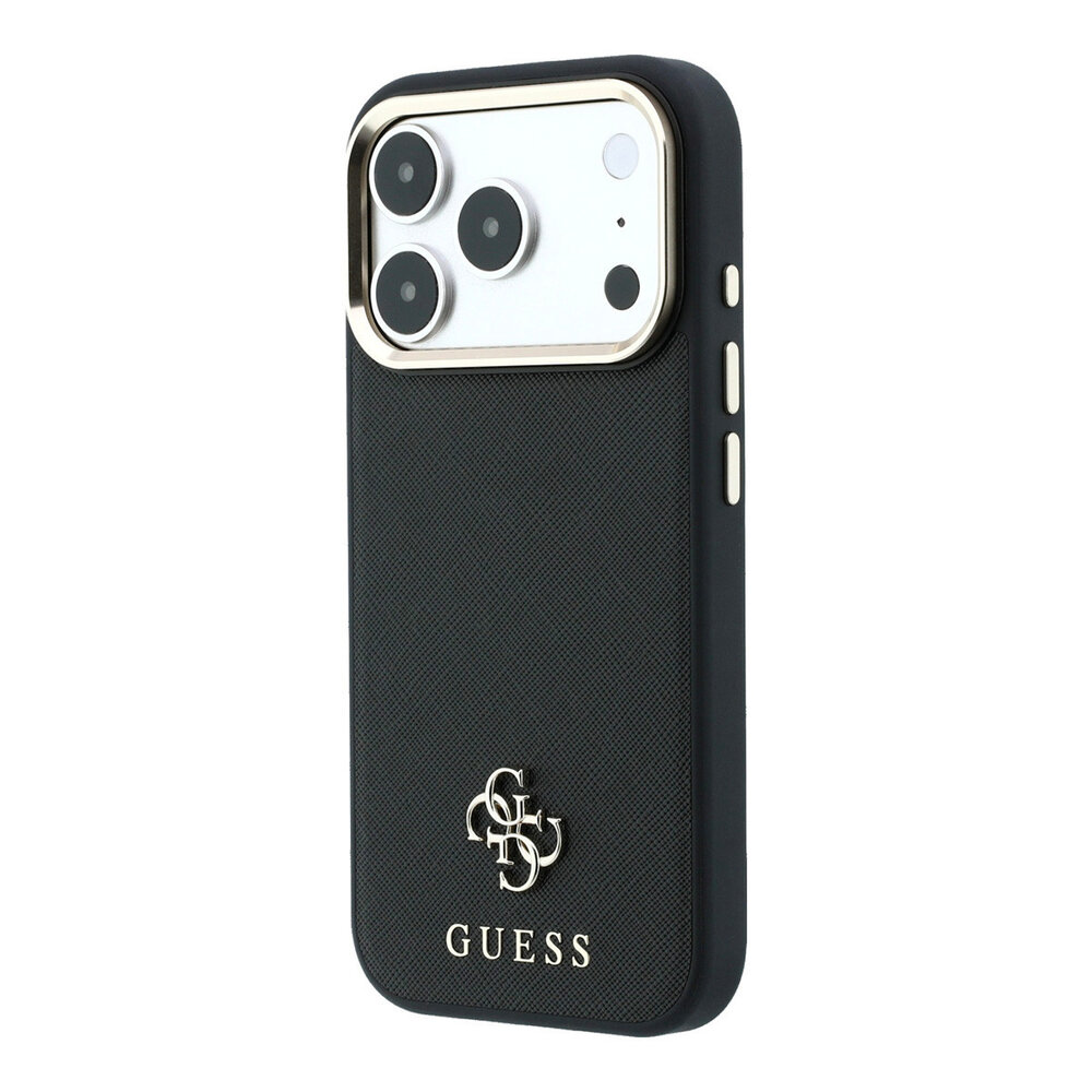 Guess Guess iPhone 18 Pro Hoesje harde behuizing - MagSafe - Saffiano - klein 4G - Classic Zwart