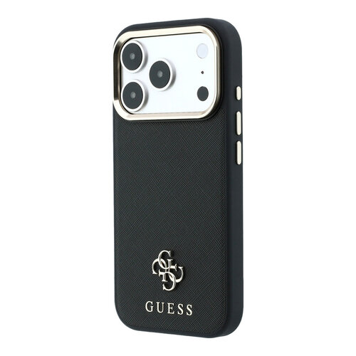 Guess Guess iPhone 18 Pro/iPhone 17 Pro Hartschalenhülle MagSafe Saffiano Kleines 4G-Logo Klassisches Logo - Schwarz