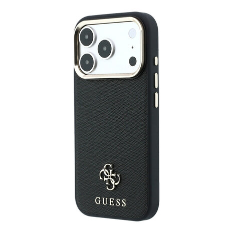 Guess Guess iPhone 18 Pro Hoesje harde behuizing - MagSafe - Saffiano - klein 4G - Classic Zwart