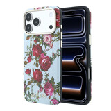 Guess Guess iPhone 18 Pro Hoesje harde behuizing - MagSafe - SW - PU - Blossom Roses-print Lichtblauw