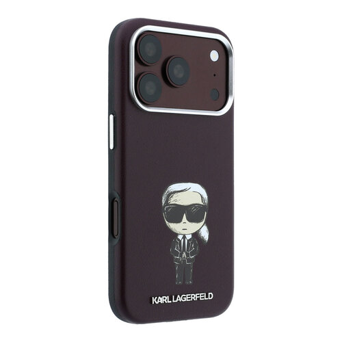 Karl Lagerfeld Karl Lagerfeld iPhone 18 Pro Max/iPhone 17 Pro Max Hartschalenhülle MagSafe SW Glattes PU Ikonik Skizze - Bordeaux