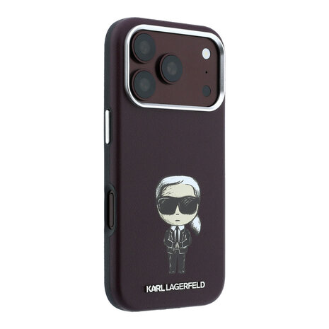 Karl Lagerfeld Karl iPhone 18 Pro Max Hülle Hartschale - MagSafe - SW - glattes PU - Ikonik Sketch Bordeauxrot Karl Lagerfeld Karl iPhone 18 Pro Max Hülle Hartschale - MagSafe - SW - glattes PU - Ikonik Sketch Bordeauxrot