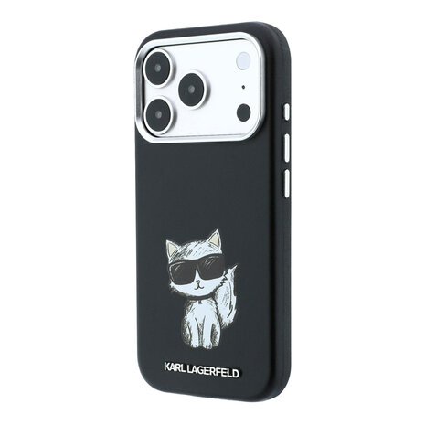 Karl Lagerfeld Karl iPhone 18 Pro Max Hoesje harde behuizing - MagSafe - SW - glad PU - Choupette Sketch Zwart