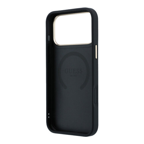 Guess Guess iPhone 18 Pro/iPhone 17 Pro Hartschalenhülle MagSafe Pfingstrose HS Kleines 4G-Logo - Schwarz