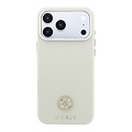 Guess Guess iPhone 18 Pro/iPhone 17 Pro Hartschalenhülle MagSafe SW Genarbtes PU Rundes Strasslogo - Beige