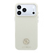 Guess Guess iPhone 18 Pro Coque structure rigide - MagSafe - SW - PU grainé - logo rond en strass Beige