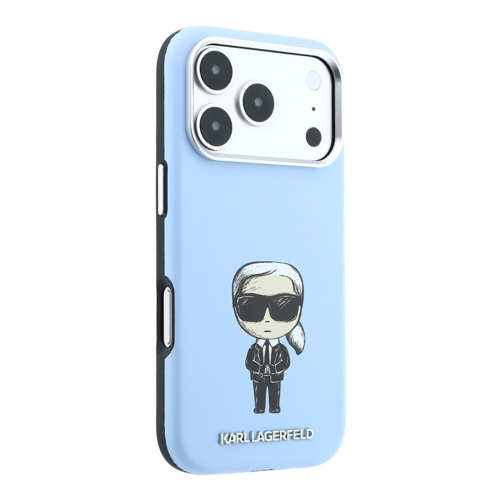 Karl Lagerfeld Karl iPhone 18 Pro Hoesje harde behuizing - MagSafe - SW - glad PU - Ikonik Sketch Lichtblauw Karl Lagerfeld Karl iPhone 18 Pro Hoesje harde behuizing - MagSafe - SW - glad PU - Ikonik Sketch Lichtblauw