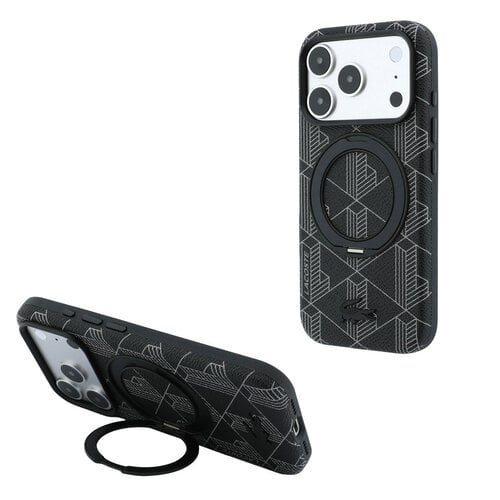 Lacoste Lacoste iPhone 18 Pro Max/iPhone 17 Pro Max Hartschalenhülle MagSafe PVC The Blend Ringständer - Schwarz