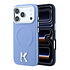 Karl iPhone 18 Pro Max Hoesje harde behuizing - MagSafe - SW - generfd PU - ring in reliëf - Kameo-logo Lichtblauw Karl iPhone 18 Pro Max Hoesje harde behuizing - MagSafe - SW - generfd PU - ring in reliëf - Kameo-logo Lichtblauw